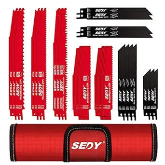 36-Piece Ultimate Reciprocating Saw Blade Set - Premium Saw Blades, Durable Wood & Metal Cutting Blades with Storage Pouch, Long-Lasting Pruning Blades