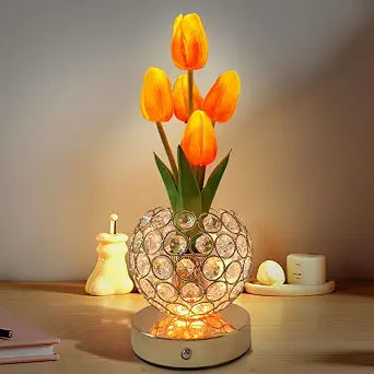 Cordless Tulip Flower Lamps 3 Colors Touch Night Light Gifts for Women (OG)
