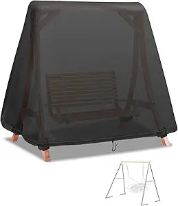 Outdoor Swing Cover,Waterproof Chair-Cover for Patio A Frame Swings,Windproof and Sun Protect Porch Swing-Stand Covers with Drawstring and Buckles (84" Lx63 Wx70 H)