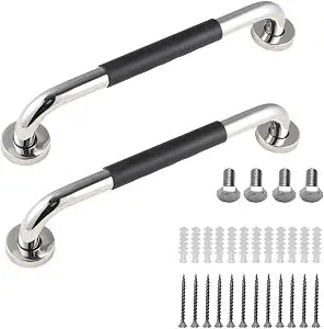 16 Inch Grab Bar 2 Pack Safety Bath Bar for Bathtubs and Showers Seniors Anti Slip Safety Grab Bar Handicap Grab Rails Stainless Steel Bathroom Toilets Grab Bars for Elderly, Pregnant (Wall Mounted)
