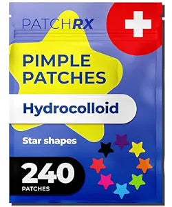 PatchRx Star Pimple Patches for Face with Hydrocolloid, Cute Acne Stickers - Teens and Adults (240 Count)