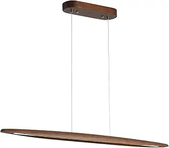 YISDESIGN 51" Wood Linear Pendant Light Wood Dining Room Light Fixture Modern Pool Table Lights Kitchen Island Lights for Dining Room Bar Kitchen Island Walnut Color
