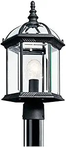 Kichler 49187BK Barrie Outdoor Post Mount 1-Light, Black