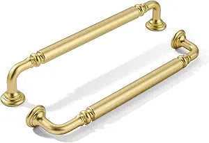 khtumeware 10-Pack 6-Inch Brushed Gold Cabinet Pulls, Matte Gold Cabinet Pulls Special for Kitchen & Bathroom Drawers, Moisture-Proof, Scratch-Resistant & Easy to Clean