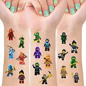 8 Sheets Cartoon For Ninja Temporary Tattoos for Kids,Cartoon Birthday Party Decorations Party for Kids Party Supplies.