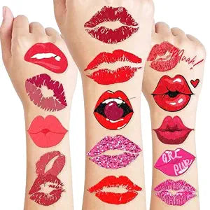 96 PCS Lip Kiss Temporary Tattoos Stickers for Girls Women