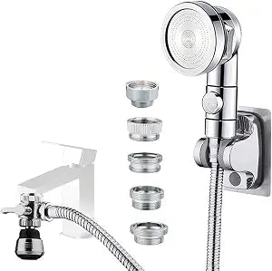Sink Faucet Sprayer Attachment, Faucet Shower Sprayer with 59" Stainless Steel Hose for Hair Washing&Pet Shower for Bathroom Bathtub, Kitchen,Garden Tub,Utility Laundry Tub