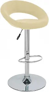 Modern Home Rho Leather Contemporary Adjustable Height Bar/Counter Stool - Chrome Base/Footrest Barstool (Toffee)