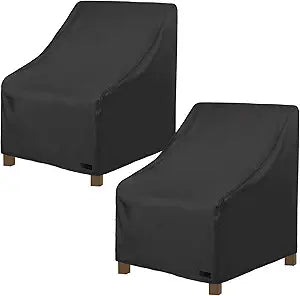 NettyPro Patio Adirondack Chair Cover Waterproof Outdoor Furniture Swivel Recliner Rocking Lounge Deep Seat Chair Cover, Fits up to 30"W x 33"D x 34"H, 2 Pack, Black
