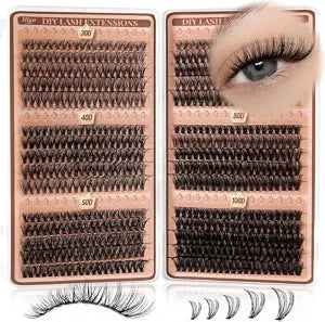 Higu clace Lash Clusters 600pcs 30D-100D Eyelash Clusters 6 Styles