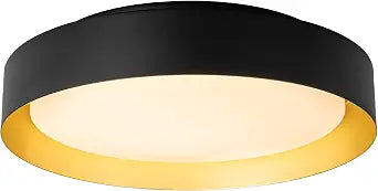 12 Inch LED Flush Mount Ceiling Light, 18W Flush Mount Light Fixture in Black and Gold Finish, Dimmable Ceiling Light for Bedroom, Hallway, Entryway, Bathroom, Kitchen 3000K Warm White