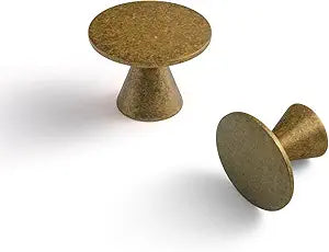 Goo-Ki Vintage Retro Antique Brass Zinc Alloy Cabinet Knob - Single Hole Solid Cabinet Pull Hardware for Bedroom, Kitchen, 6 Pack