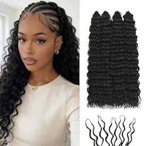 Miracle Feather Crochet Hair for Black Women Deep Wave 14" 100 Strands 1B