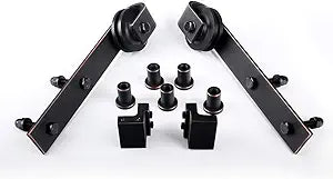 ORB Oil Rubbed Bronze Sliding Barn Door Hardware Kit with 6.6FT Track/Rail Brushed Antique Bronze
