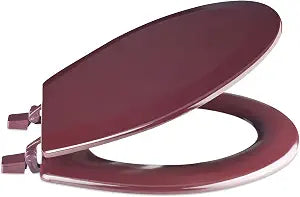 Standard Wood Toilet Seat, Burgundy, 17 in, Fits All Standard Size Fixtures