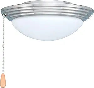 RP Lighting 10-3/4-Inch Wide Single Ceiling Fan Light Kit, Brushed Nickel