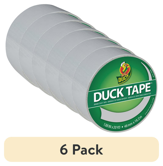 (6 pack) Color Duck Tape Brand Duct Tape, 1.88 in. x 20 yd., Dove Grey