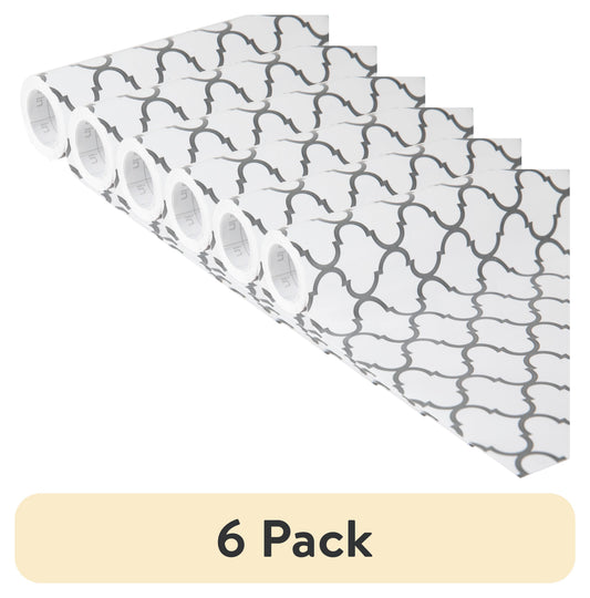 (2 pack) EasyLiner Brand Contact Paper Adhesive Shelf Liner, Gray Quatrefoil, 20 in. x 15 ft. Roll