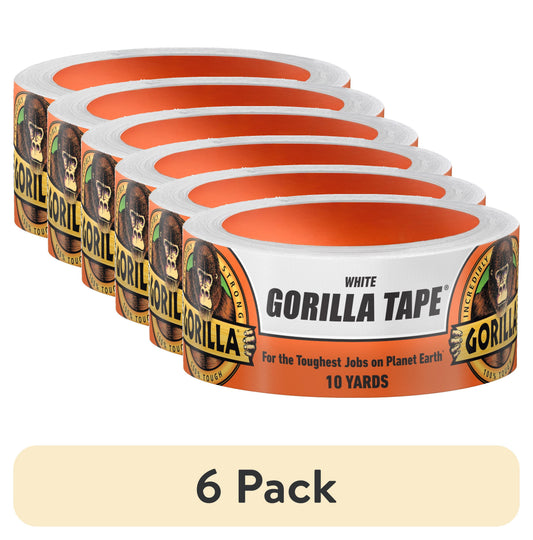 (6 pack) Gorilla Glue White Tape, 10 yd Roll