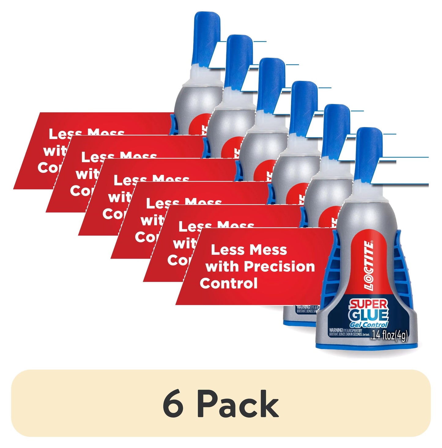 (6 pack) Loctite Super Glue Gel Control, Pack of 1, Clear 0.14 fl oz Bottle