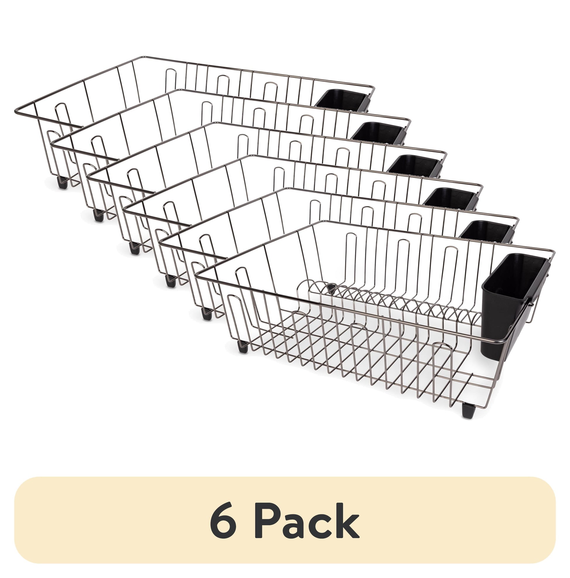 (2 pack) Mainstays Large Wire Dish Rack Black/Chrome - 17.5" x 13.7" x 5.5"