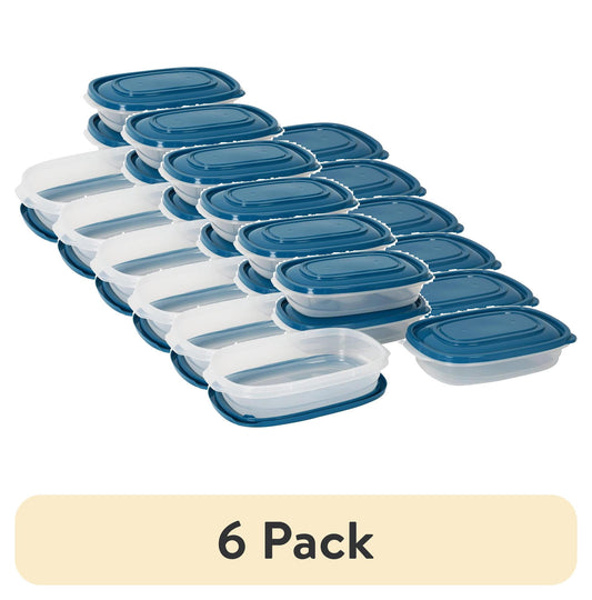 (2 pack) Mainstays Semi Durable Rectangle 4cup Plastic Food Storage Container 4 Pack, Made for Family Meals and Easy Serving, along with being the perfect size for your Lunch Bag