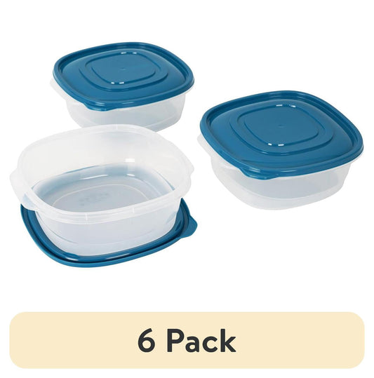 (2 pack) Mainstays Semi Durable Square 11.7cup Plastic Food Storage Container 3 Pack, Made for Family Meals, Party Size Dips, and Easy Serving and Storing