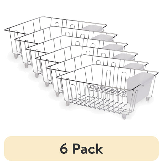 (6 pack) Mainstays Small Wire Dish Rack - Chrome - 14.17" W x 12.64" L x 5.67" H