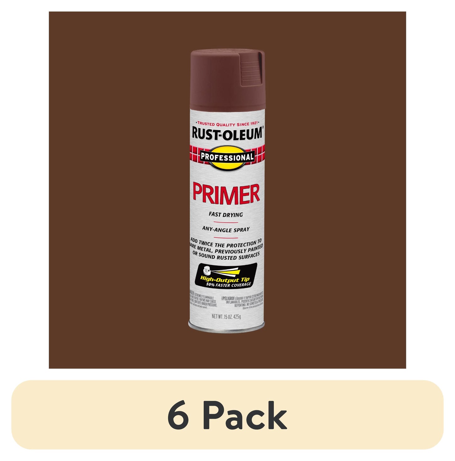 (2 pack) Red Primer, Rust-Oleum Professional High Performance Enamel Flat Spray Paint-7569838, 15 oz