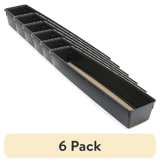 (6 pack) Rubbermaid, Drawer Organizer, Black, 3" x 15"