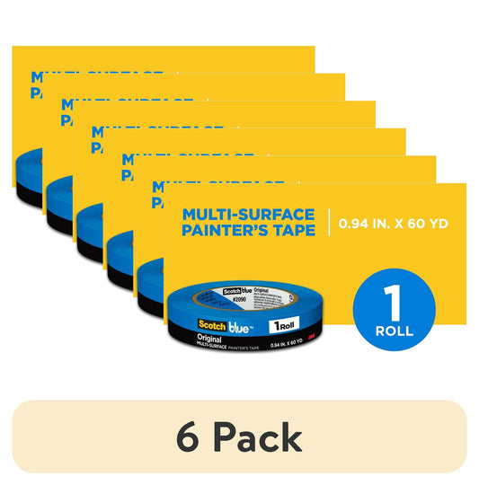 (6 pack) Scotch Blue Painter's Tape, 0.94 in. x 60 yd., 1 Pack, Original Multi-Surface, Paint Supplies