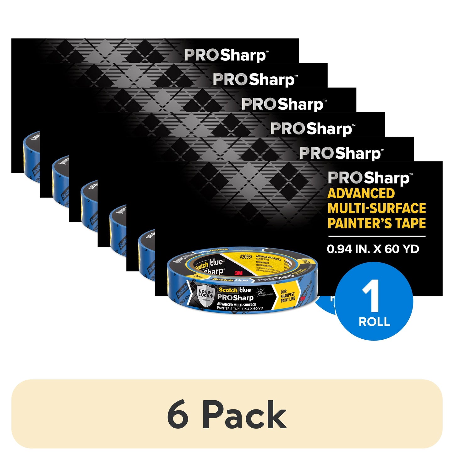 ScotchBlue PROSharp Painter's Tape, Blue, 0.94 in x 60 yd, 1 Roll