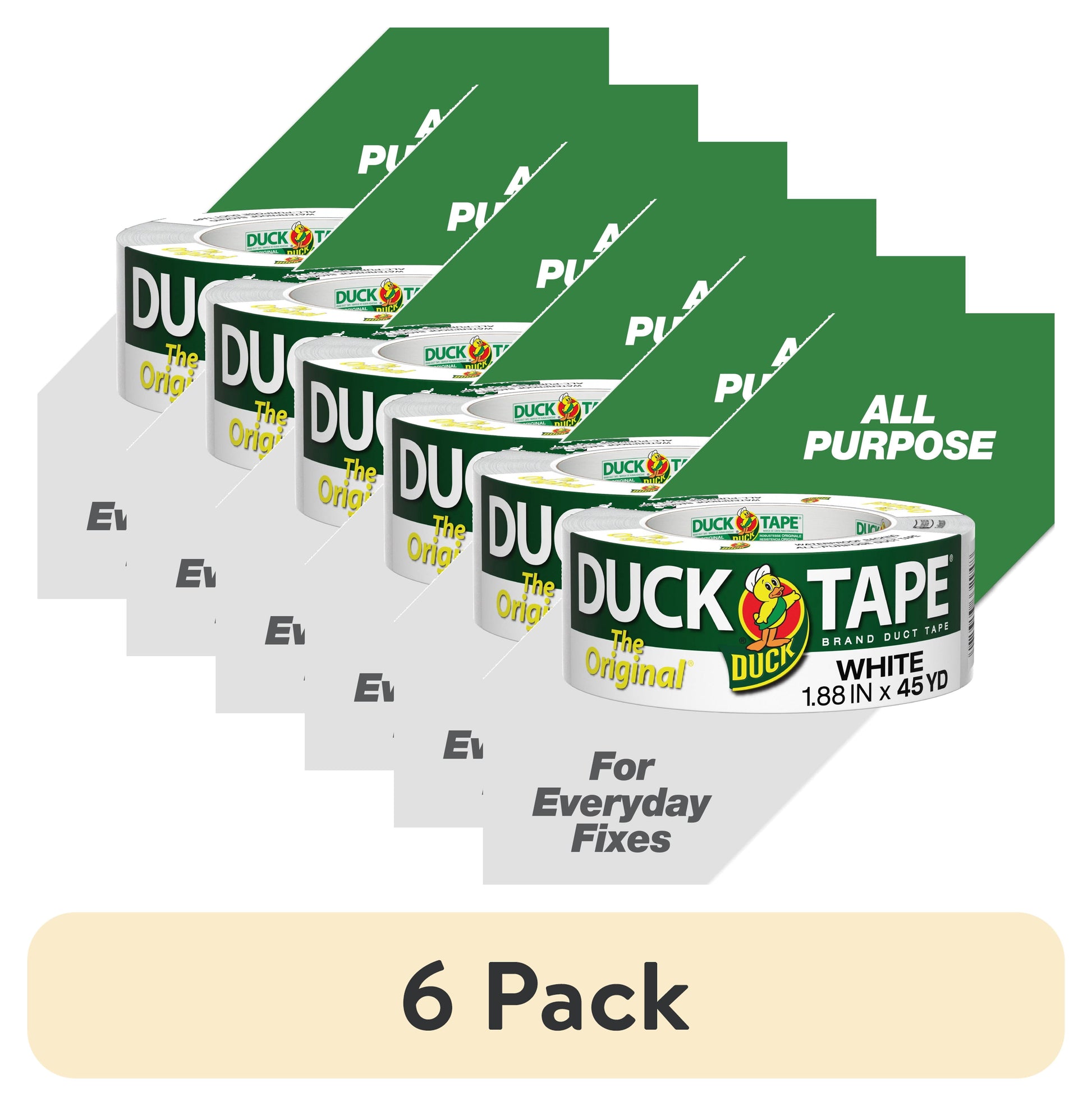 (6 pack) The Original Duck Tape Brand Duct Tape, 1.88 in. x 45 yd., White