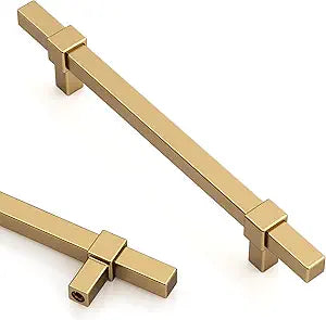 Asidrama 10 Pack 5 Inch(128mm) Champagne Bronze Cabinet Pulls Kitchen Cabinet Handles, Champagne Gold Cabinet Pulls Cabinet Hardware for Cupboard Drawer 4638