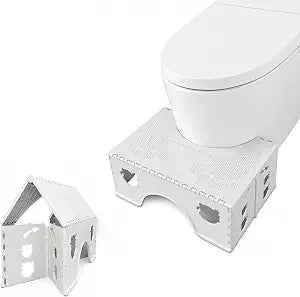 Foldable Toilet Stool, 7 Inch, Anti-Slip Portable Potty Stool for Bathroom