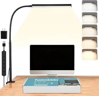 LED Desk Lamp with Clamp, 1200 Lumens Eye-Caring Desk Light for Home Office