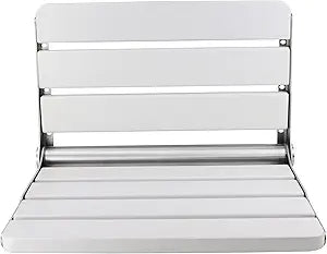 16 Inchs Foldable Shower Seat Wall Mounted, Folding Shower Seat for Adults, 400lbs Max Load for Inside Shower, Small Shower Spaces (White)