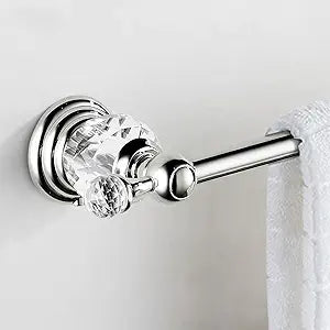 WOLIBEER Crystal Towel Bar,Chrome Towel Holder Adjustable Towel Rack Rod Expandable Stainless Steel Bathroom Accessories Wall Mounted