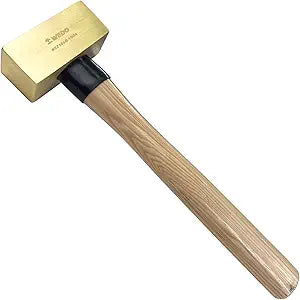 WEDO Brass Flat Hammer 1000g(2lb), Sledge Hammer with Fiberglass Handle, Length 320mm(13"), Die-Forged, Corrosion Resistant