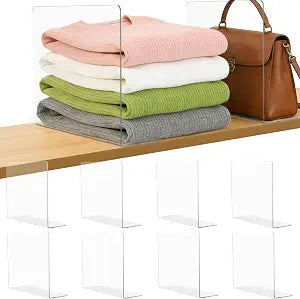 Clear Acrylic Shelf Dividers Closet Organizers for Organization Enthusiasts