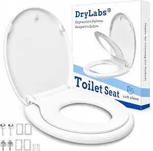 Round Toilet Seat with Built-In Toddler Seat 16.5" - Soft Close for Child & Adult, Potty Training Seat, Durable PP Toilet Seat, Easy Installation & Removal, Fits Most Toilet Bowls