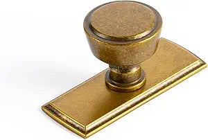Goo-Ki Antique Brass Cabinet Knobs with BackplateZinc Alloy Kitchen Hardware - 6 Pack Vintage Brass Single Hole Bar Drawer Pulls Cabinet Handles with Spacer