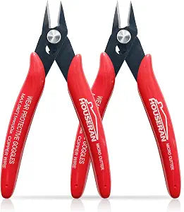Small Wire Cutters, 2 PACK, 5 Inch, Micro Flush Cutter, Snips