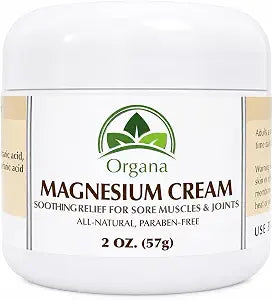 Organa Magnesium Cream - Fast-Absorbing Magnesium Lotion for Sleep - Topical Magnesium Lotion for Soothing & Instant Relief - Fast Absorbing and Fast Acting Foot Cream - Magnesium Butter