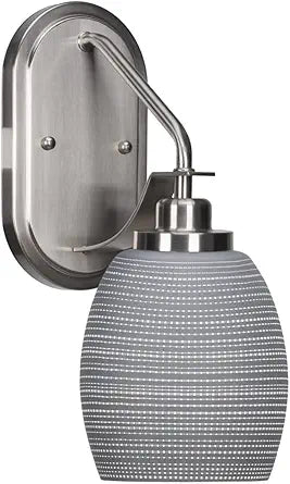Toltec Lighting 2611-BN-4022 Odyssey - 1 Light Wall Sconce-13 Inches Tall and 5 Inches Wide, Finish Color: Brushed Nickel, Glass Color: Gray Matrix