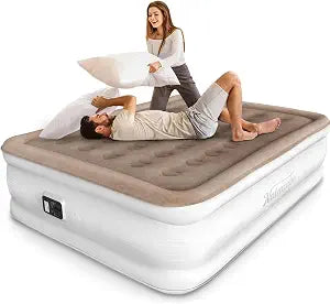 NatraCalm Queen Air Mattress with Built in Pump, Comfort Queen Inflatable Blow up Mattress, Ideal Alternative to a Bed, Portable Air Bed for Home, Guest, Camping, Colchon Inflable