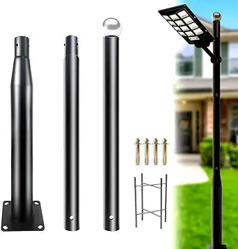 Street Light Pole 10Ft, Street Light Poles for Outdoor Lighting,Solar Pole Accessory for Street, Suitable for Farm, courtyards, Parks, and Roads (114+76)