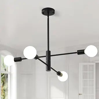 HHR 4-Light Sputnik Ceiling Light Fixture Mid Century Modern Chandelier