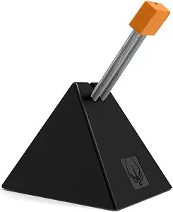 HOTLINEGAMES [NEW] Mouse Bungee, Mouse Cord Clip Cord Management System Fixer Holder for Esports FPS Game (Black-Orange)