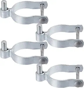 Hicarer 4 Pcs Chain Link Post Gate Hinge 3"[2 7/8" OD] x 5/8" Galvanized Steel Chain Link Fence Gate Post Hinge with Bolt and Nuts Parts Heavy Duty Fence Hardware for Outside